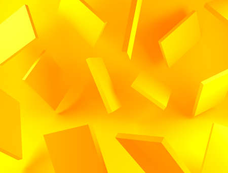 Yellow background of geometric shapes. Minimalistic style. 3D renderingの写真素材