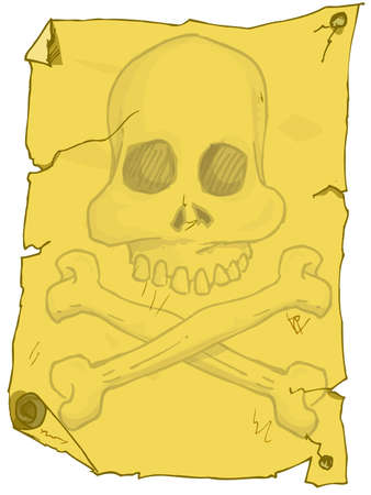 Cartoon of pirate poster isolated on whiteのイラスト素材