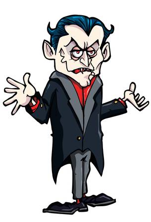 Cartoon of smiling dracula. Isolated on whiteのイラスト素材