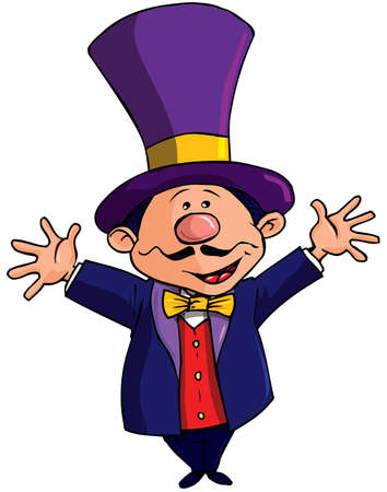 Circus Ringmaster with a top hat isolated on whiteのイラスト素材