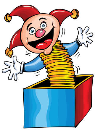 Cartoon Jack in the Box. Isolated on whiteのイラスト素材