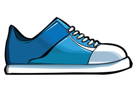 Blue sneaker or trainer. Isolated on whiteのイラスト素材