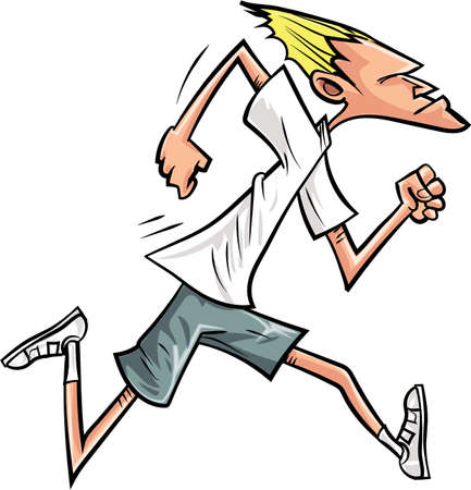 Cartoon runner speeding along. Isolatedのイラスト素材