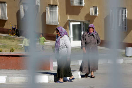 Pastrogor, Bulgaria, September 25, 2013 - Syrian refugees walk around at a detention center on September 25, 2013 in Pastrogor, Bulgaria のeditorial素材