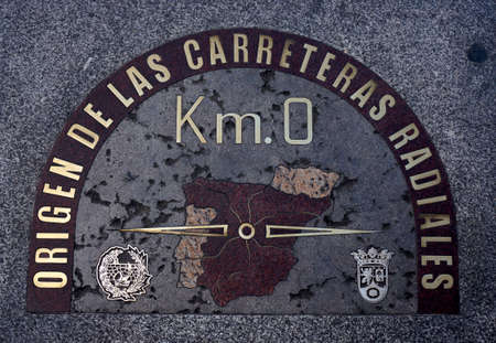  KM 0  Sign in Puerta del Sol, Madridの写真素材