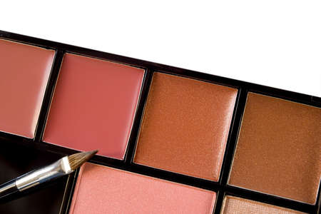 Multi colored make-up and brushの写真素材