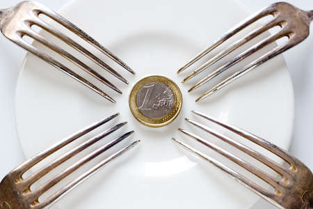 Forks is about to stuck in one euro coin 