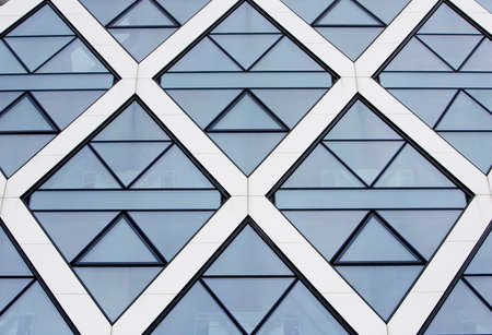 Office building with diamond blue windows