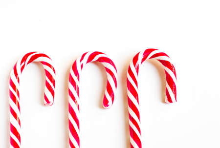 Christmas decoration red and white sugar canes.の写真素材