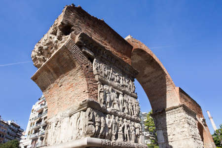Arch of Galerius in Thessaloniki, Greece and blue sky.の写真素材