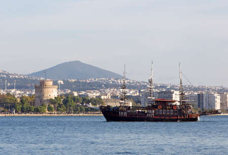 General view of Thessaloniki and White Tower.のeditorial素材