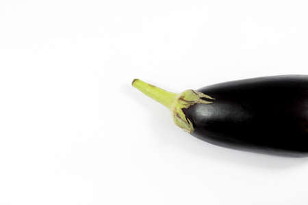 Eggplant or aubergine vegetable on white backgroundの写真素材