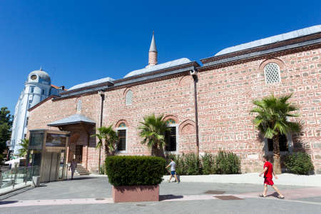 PLOVDIV, BULGARIA - JULY 30: Tourists pass along Old Mosque in Plovdiv, on July 30, 2017, Bulgaria.のeditorial素材