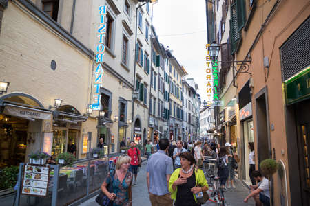 ITALY - FLORENCE - SEPTEMBER 3: People are enjoying the streets in Florence Italy on September 3 2018.のeditorial素材