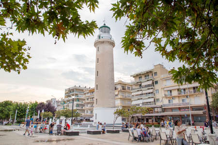 ALEXANDROUPOLIS, GREECE - JULY 9: Lighthouse that is landmark of Alexandroupolis city in Eastmacedonia in Evros area, Greece.のeditorial素材