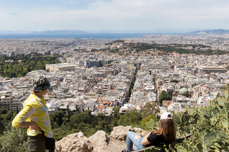 General view of Athens city, Greeceの写真素材