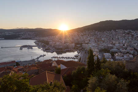 A view from the touristic Kavala city in Greece.の写真素材