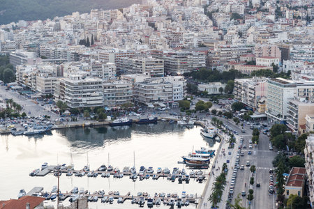 A view from the touristic Kavala city in Greece.の写真素材