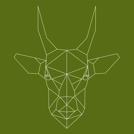Polygonal goat head. Linear goats. Low poly animal. polygonal logo.のイラスト素材