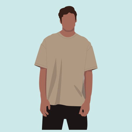 <p>Silhouette. Flat ilustration. The guy in the T-shirt. Flat illustration of a guy. Stylish guy.&nbsp;</p>のイラスト素材