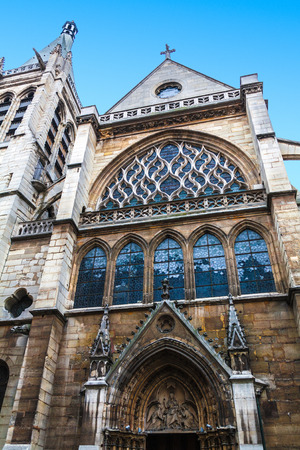 French flaming gothic example. Paris, France.の写真素材