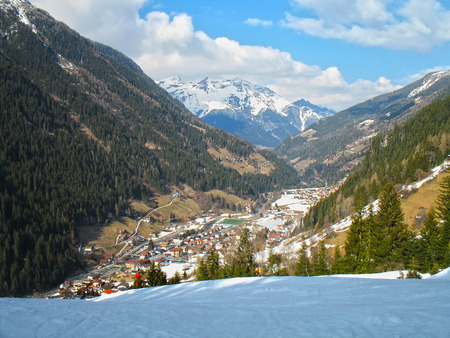 Small village between mountains. Alps, Austria.の写真素材