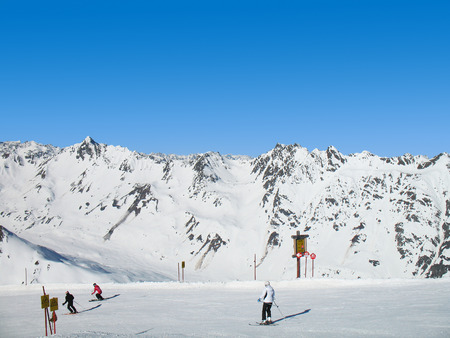 Skiing at the top of Alps. Austriaの写真素材