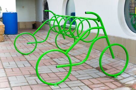 Bicycle parling place. Kiev, Ukraine.の写真素材