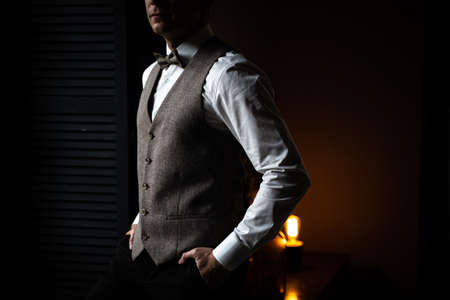 A man wearing a suit and tieの写真素材