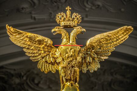 ST. PETERSBURG, RUSSIA - OCTOBER 28: Double-headed eagle on the facade of the Hermitage museum on October 28, 2015のeditorial素材