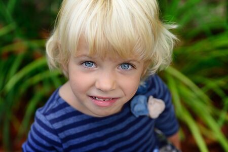 Little girl smileの写真素材