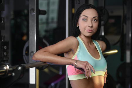 Attractive fitness woman, trained female body, lifestyle portrait, caucasian modelの写真素材