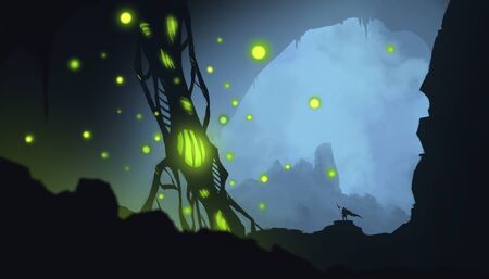 Digital concept art landscape illustration fantasy view