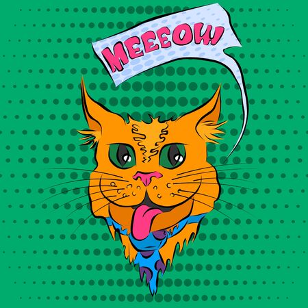 pop art cat face vectorのイラスト素材