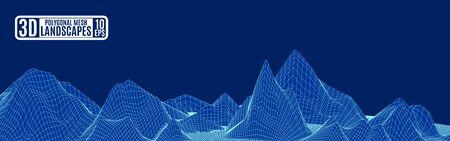 Blue grid polygonal design.