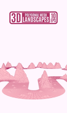 Pink polygonal mountains background for advertising vector stockのイラスト素材