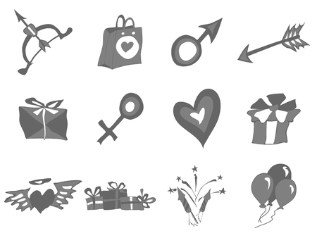 simple elements on valentines day heart and others vectorのイラスト素材