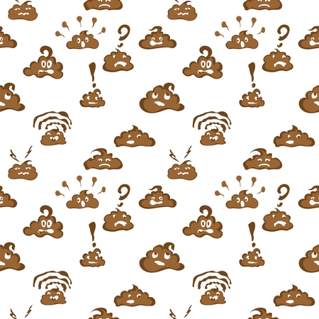 interesting pattern with poops seamless on white background emotionsのイラスト素材