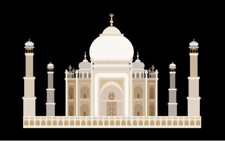 india famous temple with towers. flat style vector new versionのイラスト素材