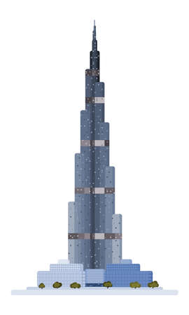 Dubai tallest building in the world. Vector stock illustrationのイラスト素材