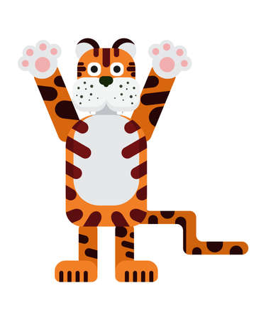 Tiger animal mascot 2022 new year holidays. flat style vector imageのイラスト素材