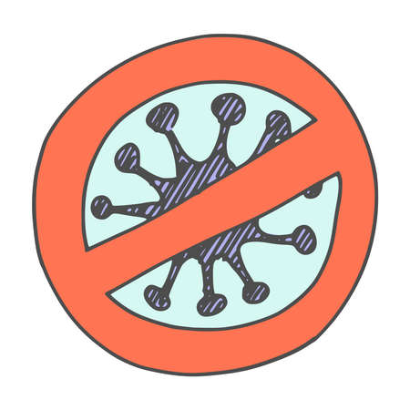 disease protection virus prohibition. vector stock drawingのイラスト素材