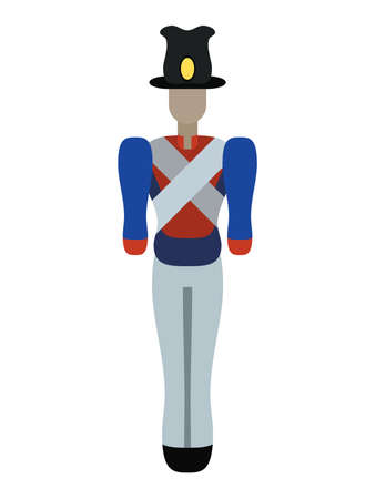 tin soldier toy simple figure. vector flat style illustrationのイラスト素材
