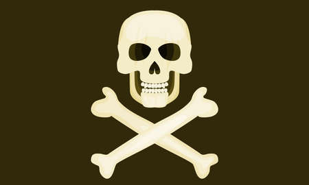 skull and bones pirate badge. flat style vector imageのイラスト素材