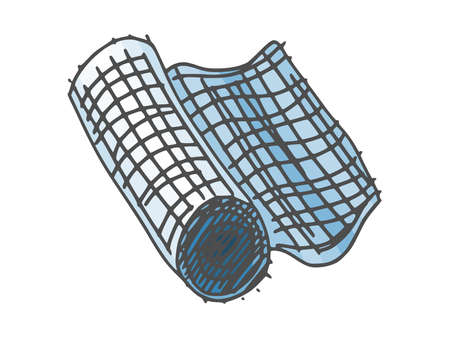 gauze bandage medicines. doodle sketch vectorのイラスト素材