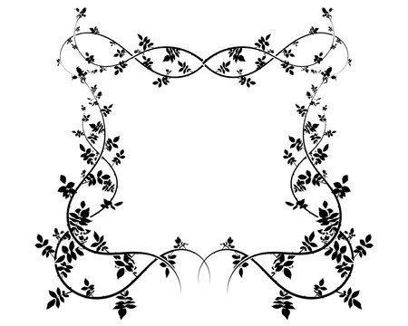 graceful frame of climbing plants roses and ivy. stock vector imageのイラスト素材