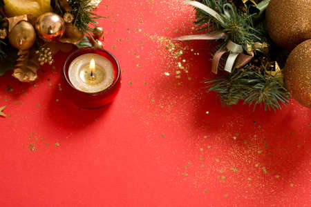 christmas decorations  background with space for text or image  の写真素材