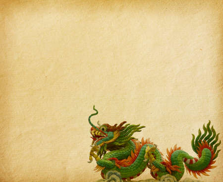 Old paper with Dragonの写真素材
