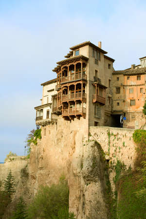 The Casas Colgadas  translated as Hanging Houses   Hanging Houses in the medieval town of Cuenca, in La Mancha, Spain の写真素材