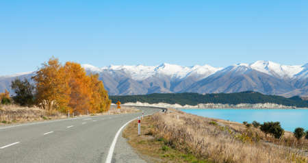 Fairlie-Tekapo Road, Canterbury, New Zealandの写真素材